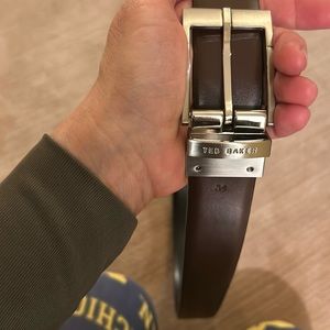 Ted Baker brown stunning men’s belt with silver buckle